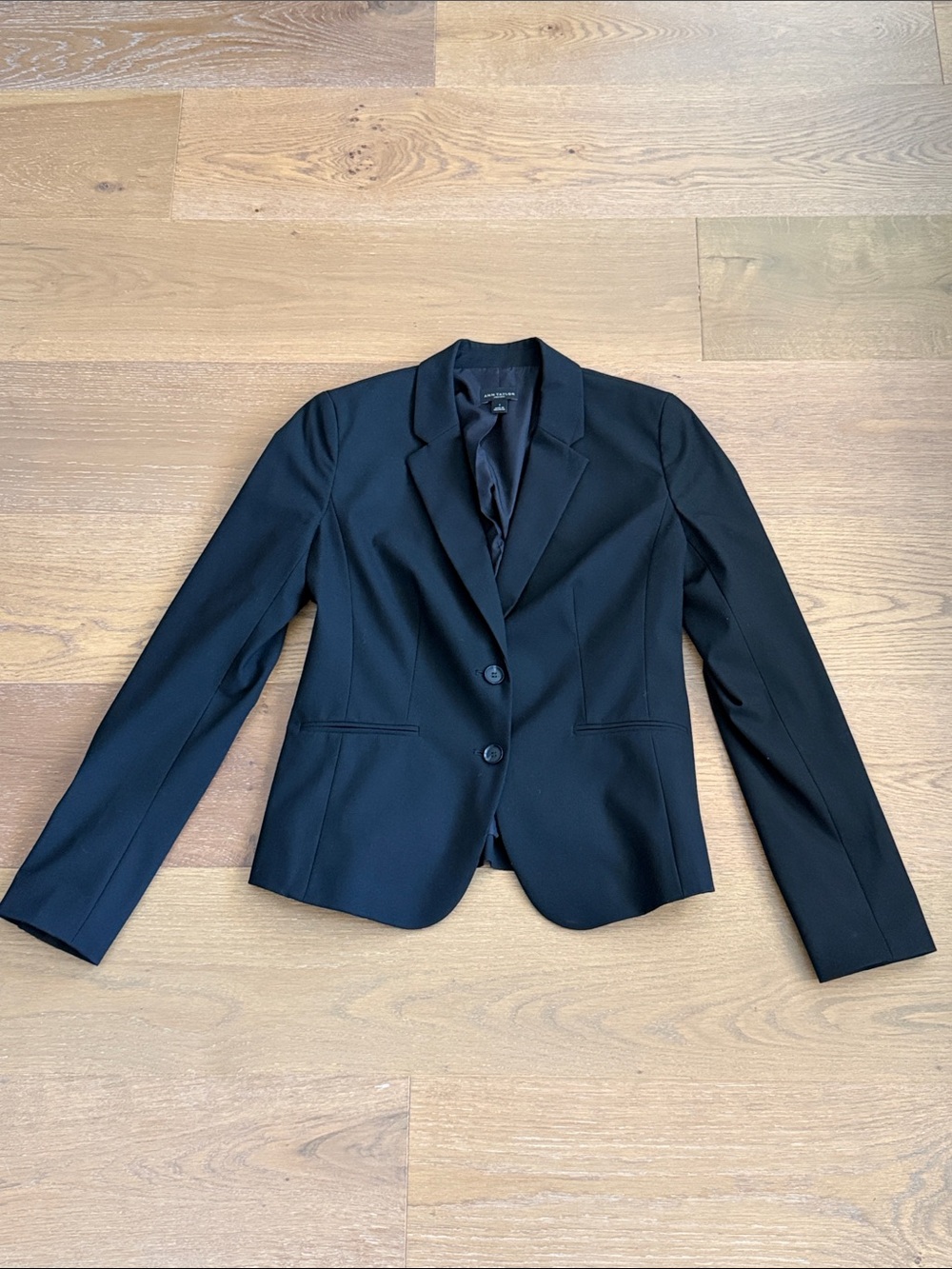 Ann Taylor Black Two-Button Tailored Blazer